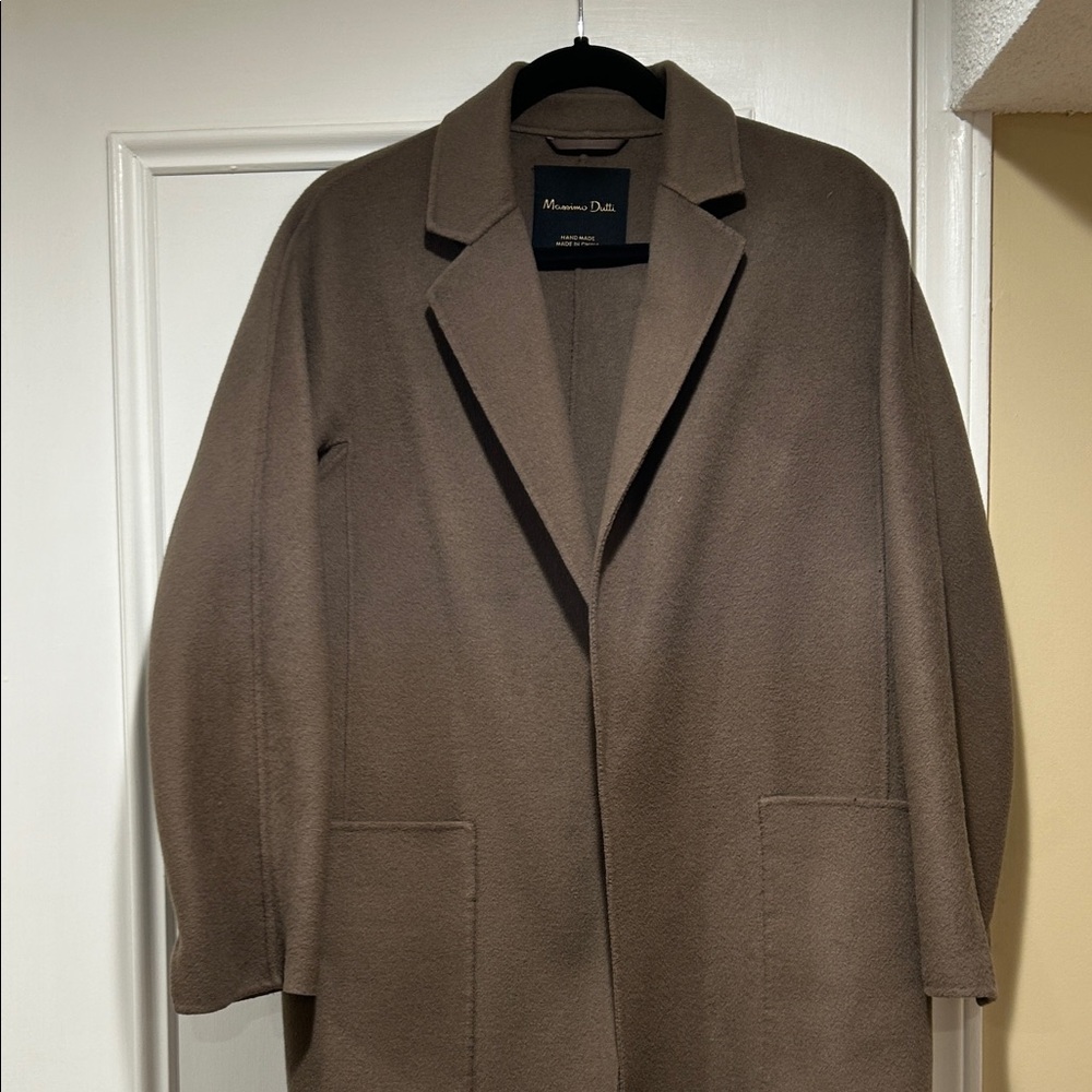 Massimo Dutti Taupe Overcoat